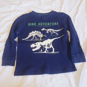 Boys Size 5 Carter's Blue Dino Adventure Long Sleeve Tee